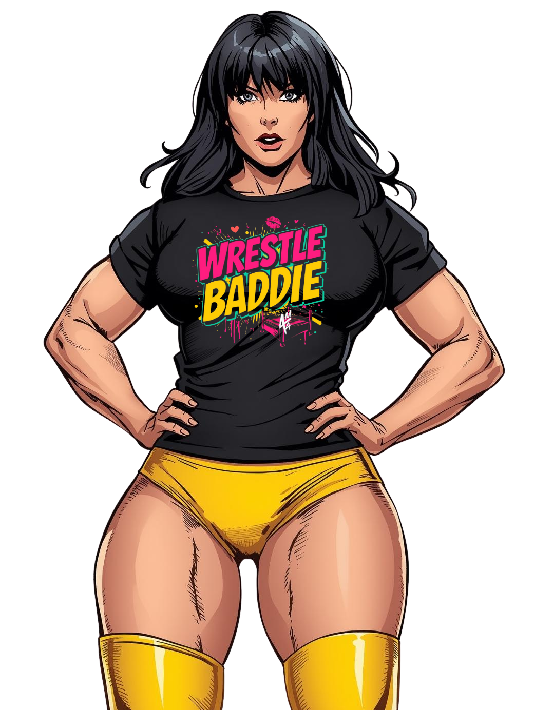 "Wrestle Baddie"-Unisex Classic Crew Neck Cotton T-Shirt